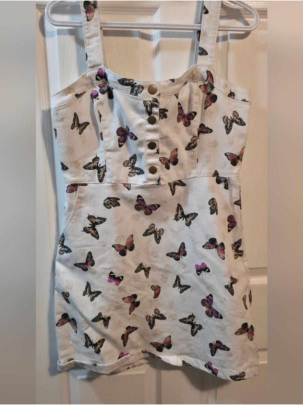 4/$67 Deal! NOBO White Mini Dress with Multicolor Butterfly Print